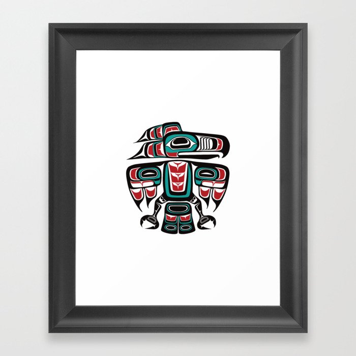 Haida Tlingit Native Raven Totem Framed Art Print