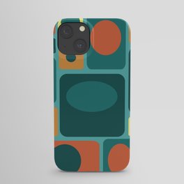 Mid Century Modern Turquoise Rectangles iPhone Case