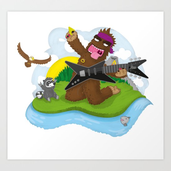 Bigfoot Rocks! Art Print