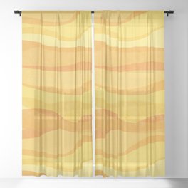 Yellow Omelette - retro color pallet art Sheer Curtain