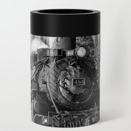 The 484 - Steam Engine Train Locomotive in Colorado in Black and White Can Cooler