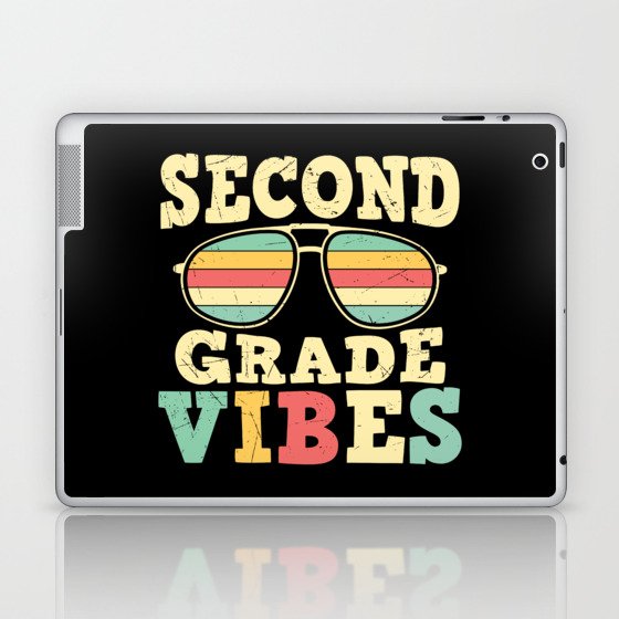 Second Grade Vibes Retro Sunglasses Laptop & iPad Skin