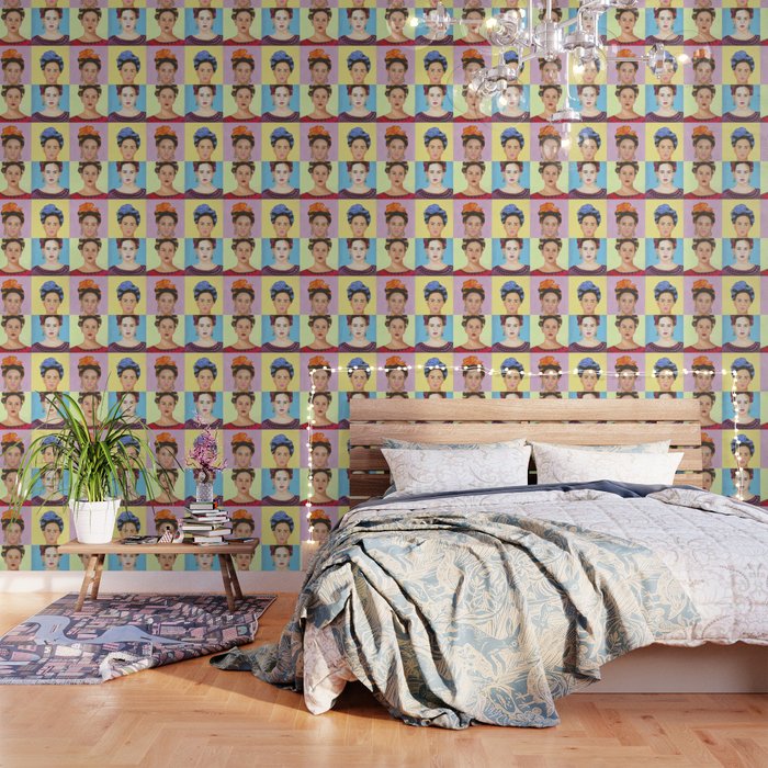 Frida Kahlo Inspired Colorful Pop Art Painting Wallpaper By