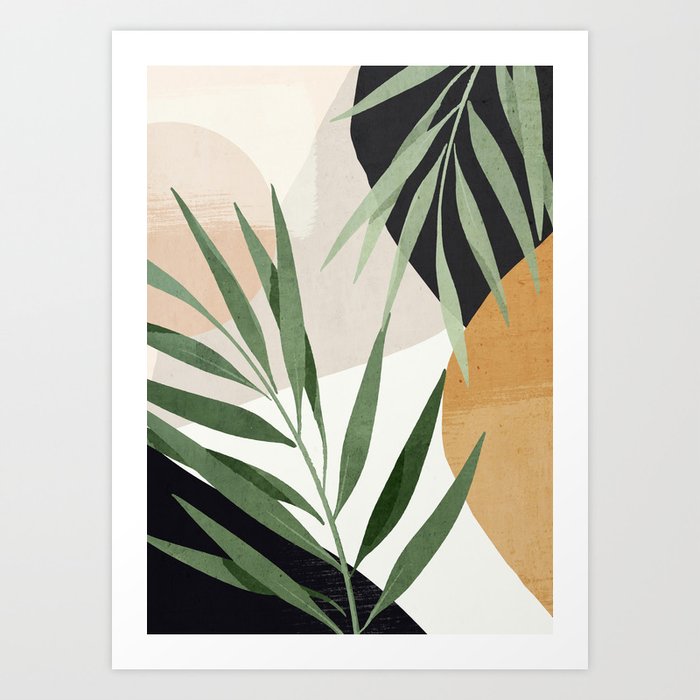 Abstract Art Tropical Leaves 72 Art Print