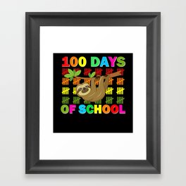 100 Days Of School Teacher And Student TShirt Framed Art Print