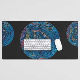 Mayan Calendar Tie Dye Geode Desk Mat