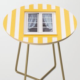 Yellow Stripes Beach House - Pastel - Window - Travel photography Side Table