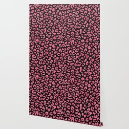 Pink Shade Glitter Leopard Print Pattern Wallpaper