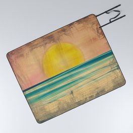 Ocean Sunset 1.0 Vintage Picnic Blanket