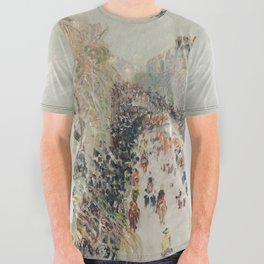 Mardi Gras on Monmartre Boulevard in Paris by Camille Pissarro All Over Graphic Tee