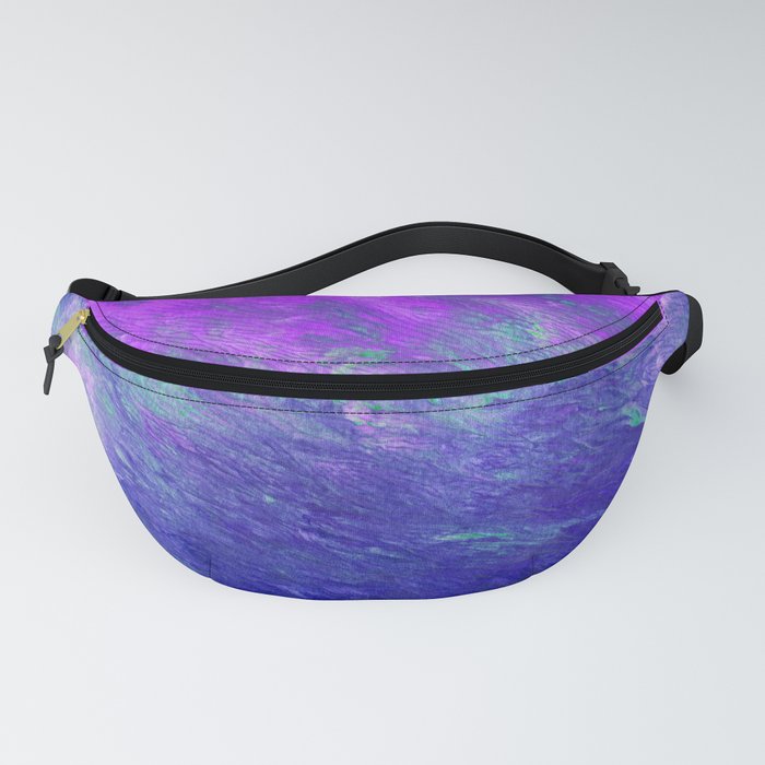 Cosmic Abstract Painting with Purple Teal and Blue Fanny Pack