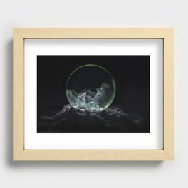 Frozen green and silver soap bubble Recessed Framed Print