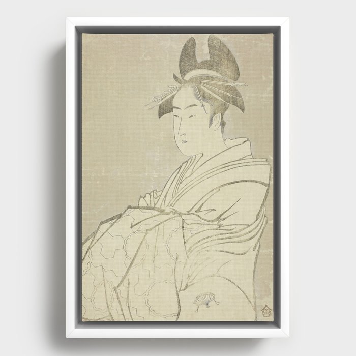 Miyahito of the Ogiya Framed Canvas