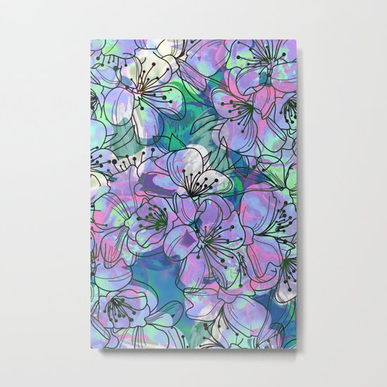 Little Purple Flowers Metal Print