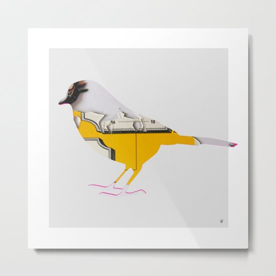 Tea Time Bird Metal Print