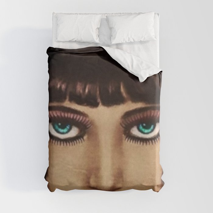 I will follow you into the dark female jazz age flapper portrait painting for bedroom wall decor Duvet Cover