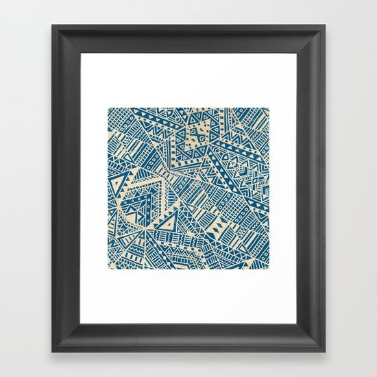 Tribal (blue) Framed Art Print