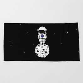 rolling in space Beach Towel