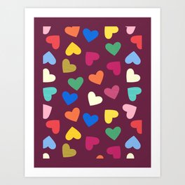 Colorful Hearts no2 Art Print