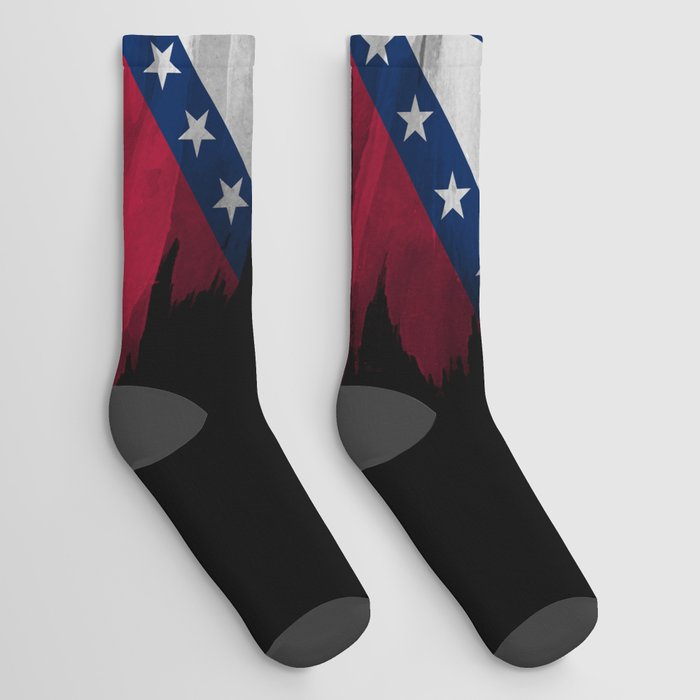 Arkansas state flag brush stroke, Arkansas flag background Socks