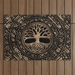 Tree of life -Yggdrasil Runic Pattern Outdoor Rug