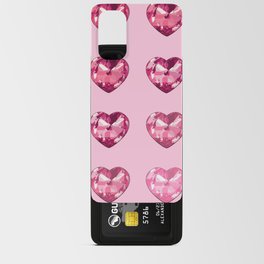 Red pink gradient crystal hearts Android Card Case