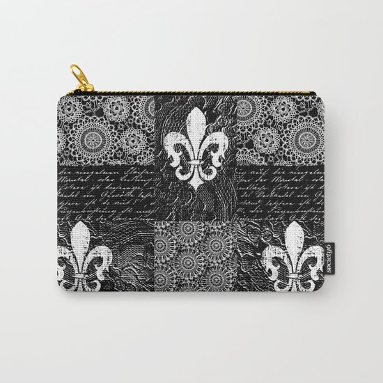 Black and white lace Carry-All Pouch