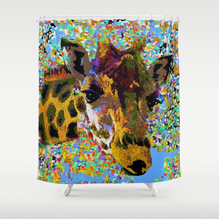 Giraffe Oil Painting Shower Curtain