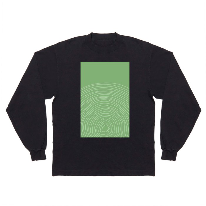 Sage Green Arch Spiral Abstract Long Sleeve T Shirt
