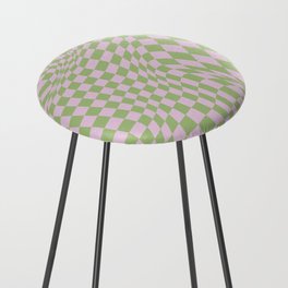 Chequerboard Pattern - Green Pink 2 Counter Stool