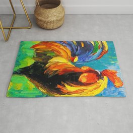 Rooster Pattern Area & Throw Rug