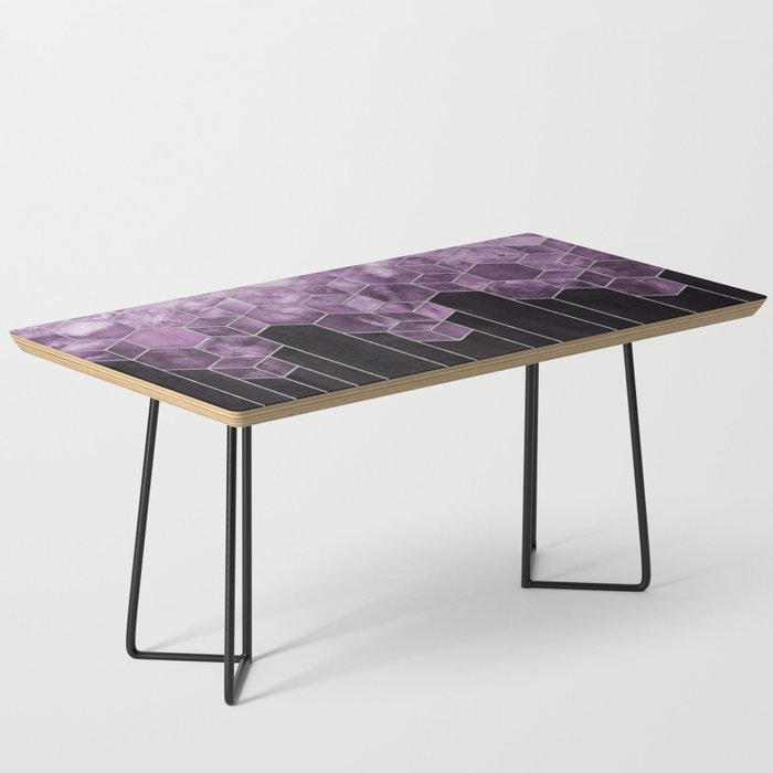 Cubes of Silver - Violet Purple Nights Geometric Coffee Table