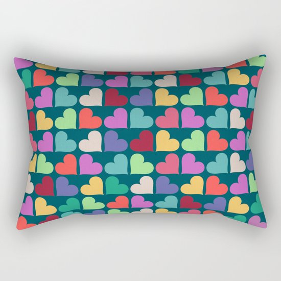 Colorful Love Pattern XII Rectangular Pillow