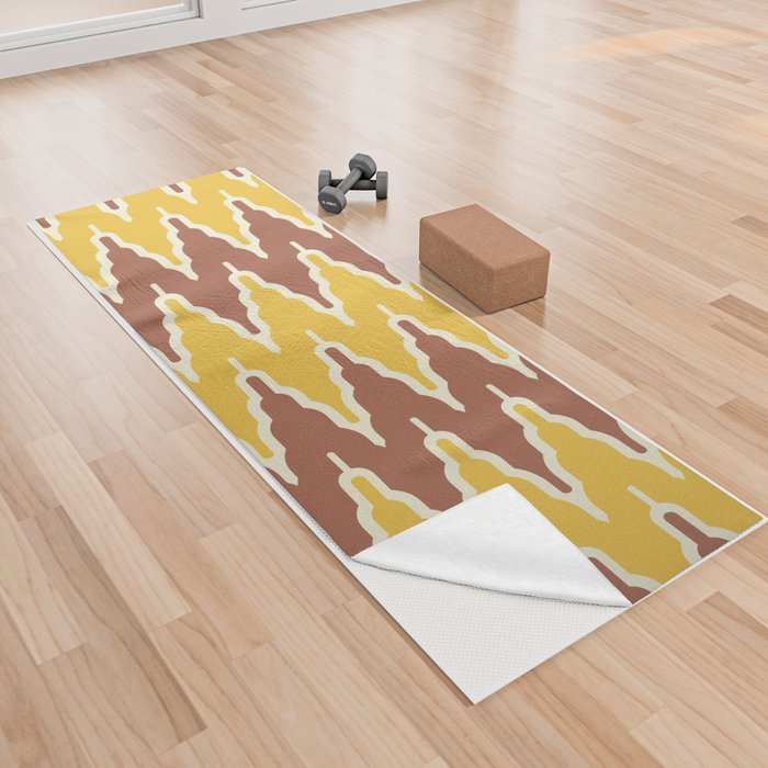 Chevron Pattern 530 Yellow and Brown Yoga Towel