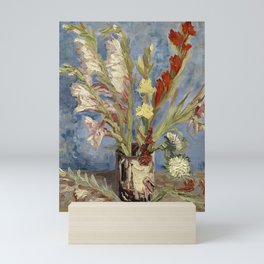 Vincent van Gogh Vase with Gladioli and China Asters Oil Painting Mini Art Print