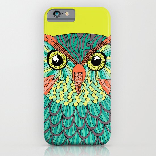 owl - Lime green iPhone & iPod Case