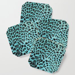 Turquoise leopard print Coaster