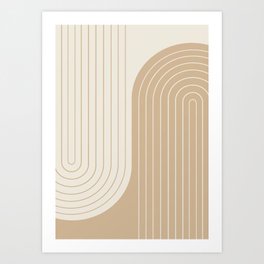 Two Tone Line Curvature LXV Art Print