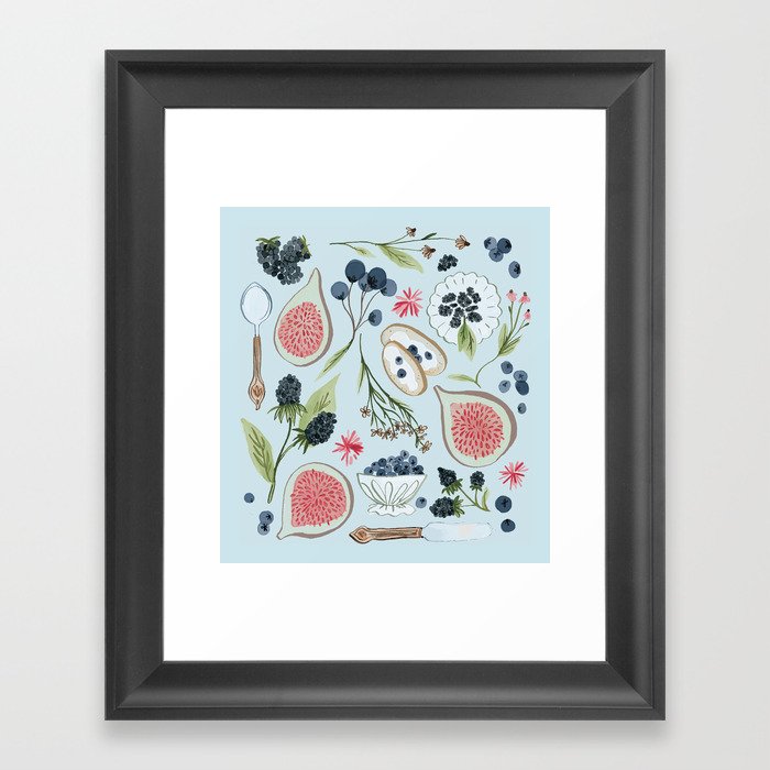 Blueberry Breakfast Framed Art Print