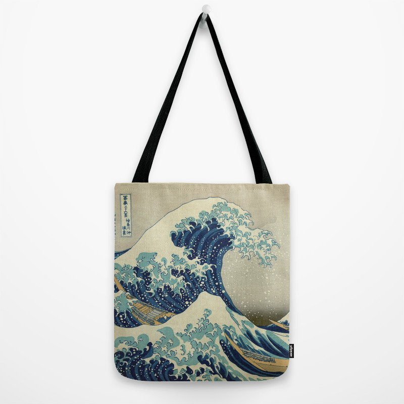 Hokusai's The Great Wave off Kanagawa Canvas Tote Bag