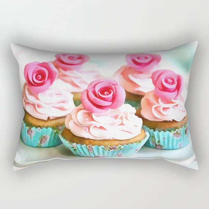 Romantic Cupcakes Rectangular Pillow
