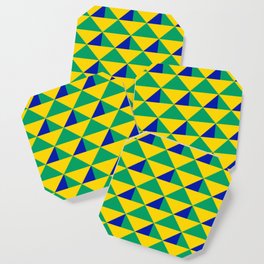 Yellow, Green and Blue Triangle Pattern Coaster