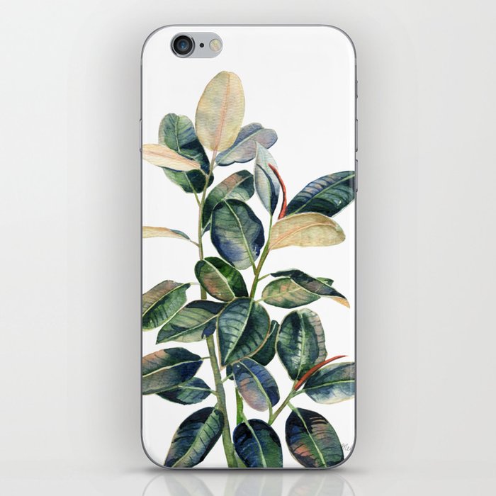 Ficus Leaves Watercolor iPhone Skin