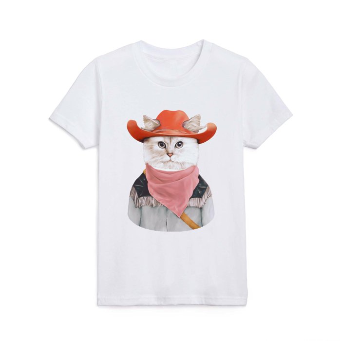 Rodeo Cat Kids T Shirt by Animal Crew | Society6