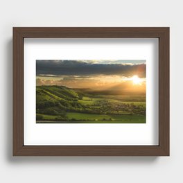 beautiful rural landscape at sunset Recessed Framed Print