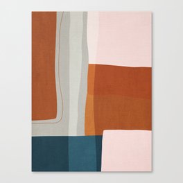 Rust Navy Gray Modern Abstract Canvas Print