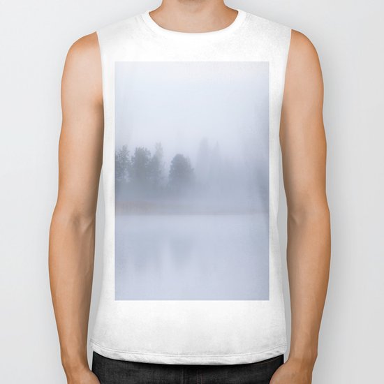 Autumn Foggy Morning Biker Tank