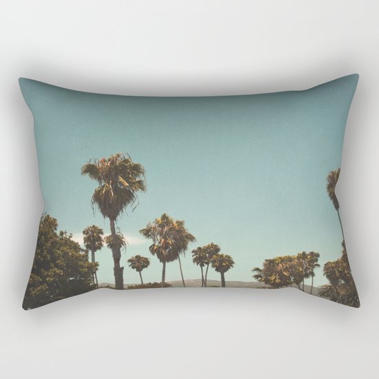 Palm trees before the mountain foot Rectangular Pillow