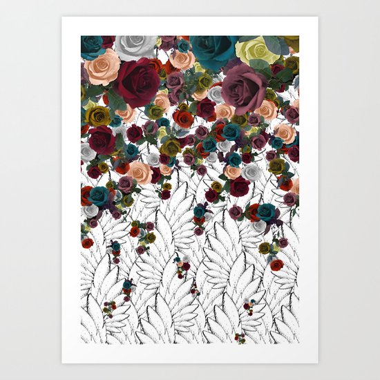 falling flowers Art Print