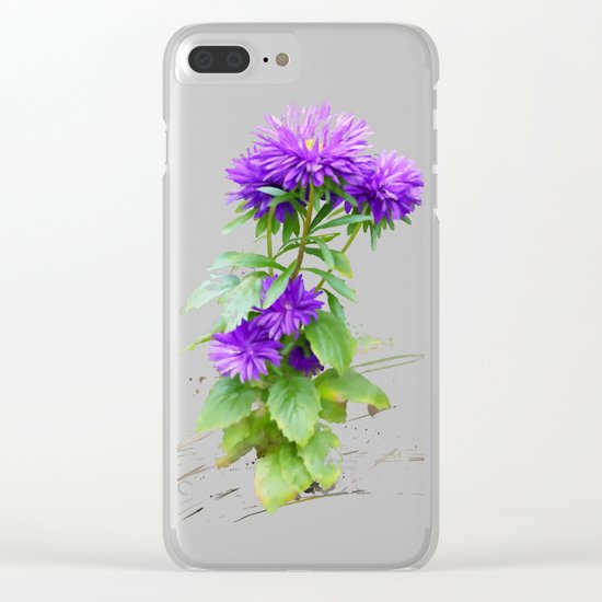Purple Flowers, watercolors Clear iPhone Case